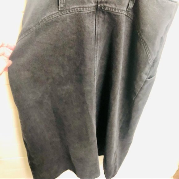 ZARA Black Denim Midi Pinafore Overall Button Down Dress Size XS NWT - Picture 14 of 14